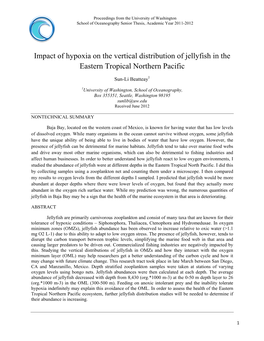 Impact of Hypoxia on the Vertical Distribution of Jellyfish in the Eastern Tropical Northern Pacific