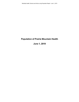 Population of Prairie Mountain Health June 1, 2019