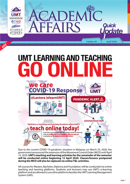 Umt Learning and Teaching Go Online