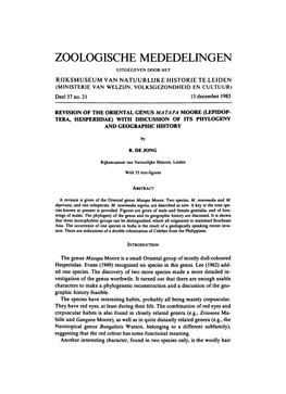 Zoologische Mededelingen