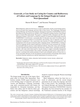 Gracevale, a Case Study on Caring for Country and Rediscovery of Culture and Language by the Iningai People in Central West Queensland