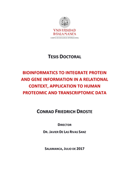 Bioinformatics to Integrate Protein and Gene Information in a Relational Context, Application to Human Proteomic and Transcriptomic Data