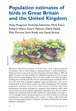 Population Estimates of Birds in Great Britain and the United Kingdom
