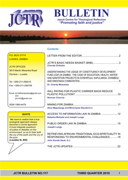 Jctr’S Basic Needs Basket (Bnb)