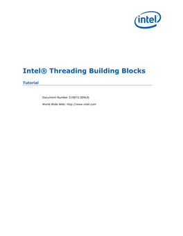 Intel® Threading Building Blocks Tutorial