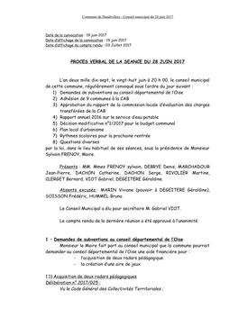 Compte Rendu De La Séance Du 03 Mai 1996 Du Conseil Municipal