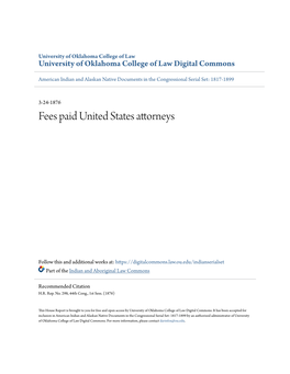 Fees Paid United States Attorneys