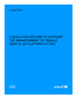 Legislative Reform to Support the Abandonment of Female Genital Mutilation/Cutting