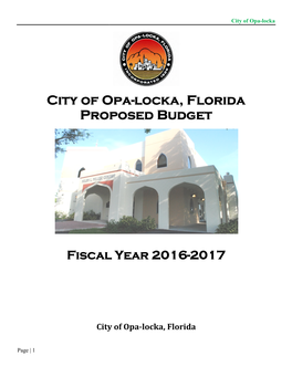 City of Opa Proposed Bu City of Opa-Locka, Florida Proposed