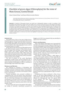 Check List 9(6): 1471–1483, 2013 © 2013 Check List and Authors Chec List ISSN 1809-127X (Available at Journal of Species Lists and Distribution