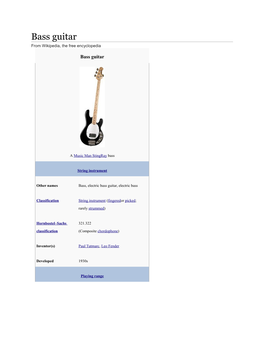 Bass Guitar from Wikipedia, the Free Encyclopedia