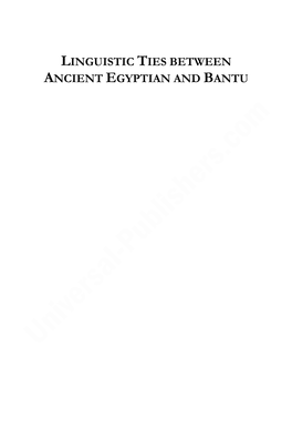 Linguistic Ties Between Ancient Egyptian and Bantu