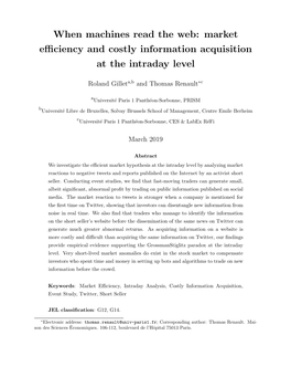 When Machines Read the Web: Market Eﬃciency and Costly Information Acquisition at the Intraday Level