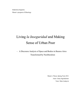 Living La Inseguridad and Making Sense of Urban Poor