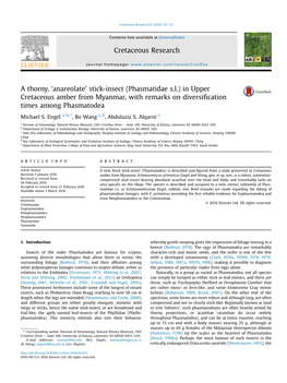 A Thorny, 'Anareolate' Stick-Insect (Phasmatid.Pdf