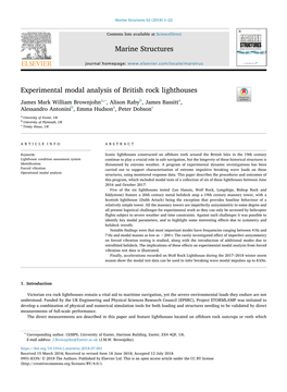 Experimental Modal Analysis of British Rock Lighthouses