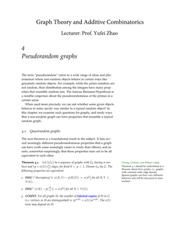 18.217 F2019 Chapter 4: Pseudorandom Graphs