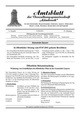 Amtsblatt Der Verwaltungsgemeinschaft