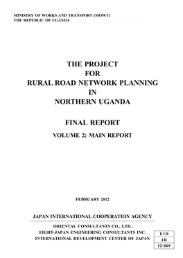 The Project for Rural Road Network Planning in Northern Uganda