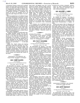 CONGRESSIONAL RECORD— Extensions of Remarks E471 HON