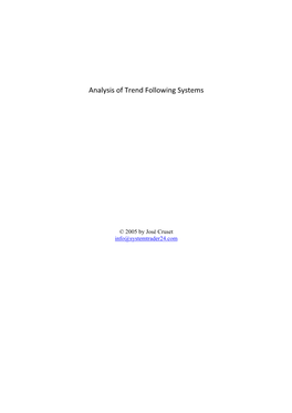 Analysis of Trend Following Systems