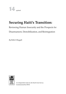 Securing Haiti's Transition