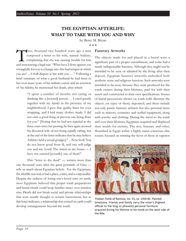 THE EGYPTIAN AFTERLIFE: WHAT to TAKE with YOU and WHY by Betsy M