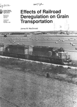 Effects of Railroad Deregulation on Grain Transportation I^