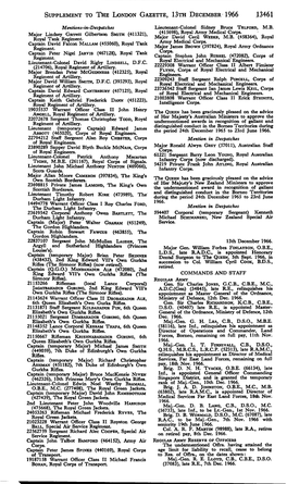 Supplement to the London Gazette, 13Th December 1966 .13461