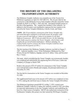 The History of the Oklahoma Transportation Authority