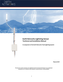 Earth Networks Lightning Sensor Technical and Installation Manual