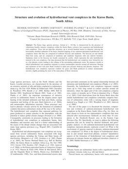 Structure and Evolution of Hydrothermal Vent Complexes in the Karoo Basin, South Africa