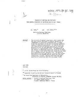 Dynamics of Continua and Particles from General Cqvariance of Newtonian Gravitation Theory