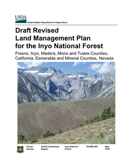 Draft Revised Land Management Plan for the Inyo National Forest Fresno, Inyo, Madera, Mono and Tulare Counties, California; Esmeralda and Mineral Counties, Nevada