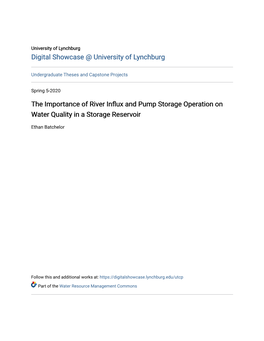 The Importance of River Influx and Pump Storage Operation on Water Quality in a Storage Reservoir