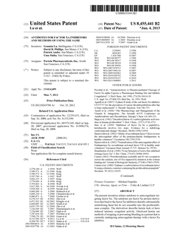 (12) United States Patent (10) Patent No.: US 8,455,441 B2 Lu Et Al