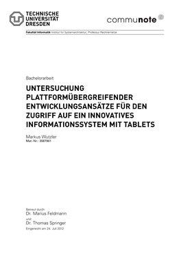 Untersuchung Plattformübergreifende Entwicklungsansätze Für Den Zugriff