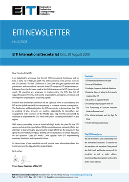 EITI NEWSLETTER No 2/2008