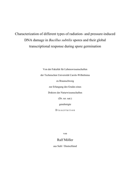 Bacillus Subtilis Spores and Their Global Transcriptional Response During Spore Germination