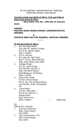 NEW DELHI Oanos.4176 and 4633 of 2011, 212 and 348 of 2012