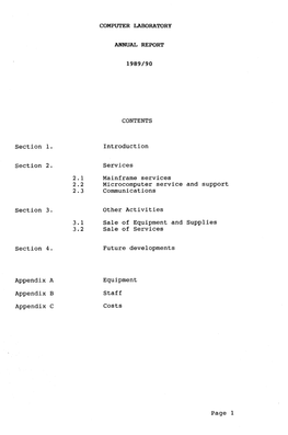 CONTENTS Section 1. Introduction ~ Section 2. Services 2.1 Mainframe