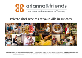 Private Chef Services at Your Villa in Tuscany