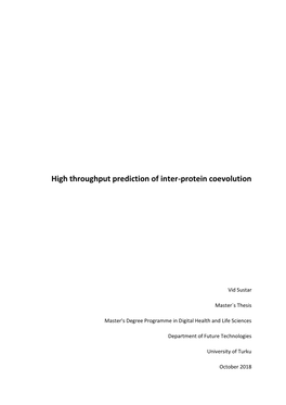 High Throughput Prediction of Inter-Protein Coevolution