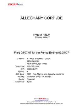 Alleghany Corporation