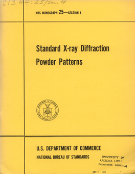 Standard X-Ray Diffraction Powder Patterns