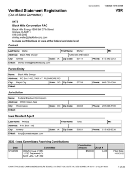 Verified Statement Registration VSR (Out-Of-State Committee)