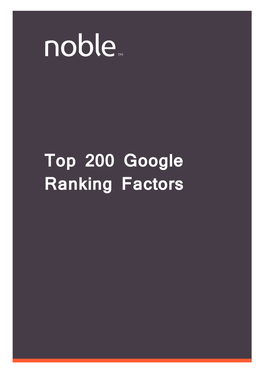 Top 200 Google Ranking Factors