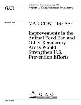 GAO-02-183 Mad Cow Disease