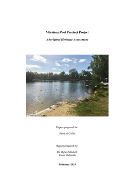 Minninup Pool Precinct Project Aboriginal Heritage Assessment