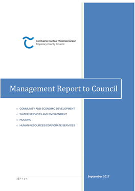 Management Report to Council